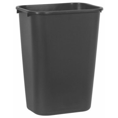 RUBBERMAID 2957 Waste Basket, 41.25 qt Capacity, Plastic, Black, 19-7/8 in H FG295700BLA